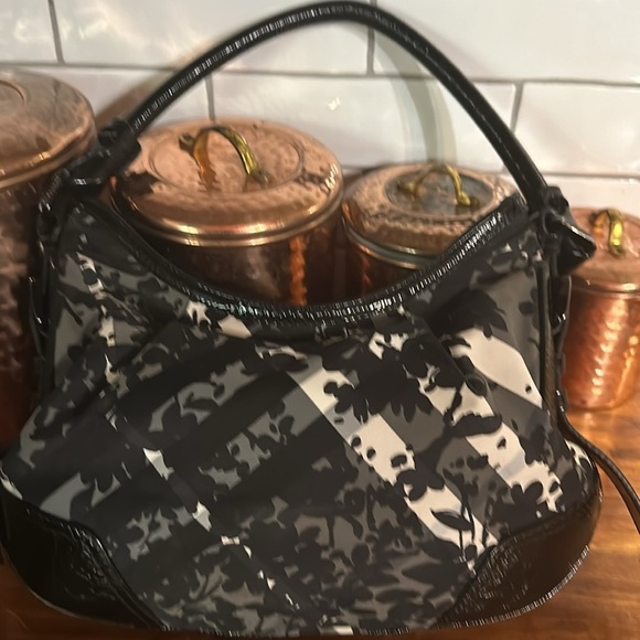 Burberry nylon patent Beat check floral Florence tote. With COA. Like new - Picture 4 of 12